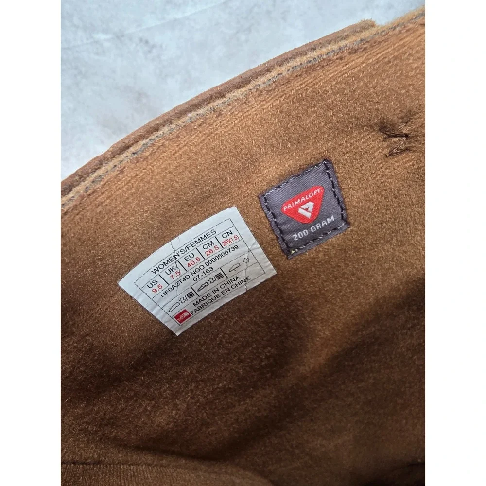 The North Face Bridgeton Riding Boots Womens 9.5 Brown Suede 200 Gram Waterproof